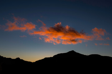 Sunset in the mountains between Minas Gerais and Rio de Janeiro , Brazil.