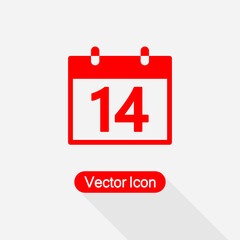 14 Calendar Icon Vector Illustration Eps10