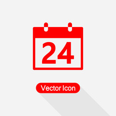24 Calendar Icon Vector Illustration Eps10