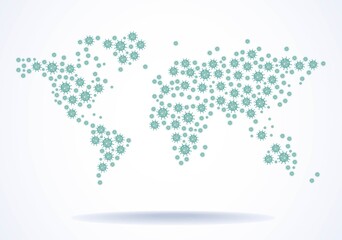 Fototapeta premium Abstract covid-19 pandemia map