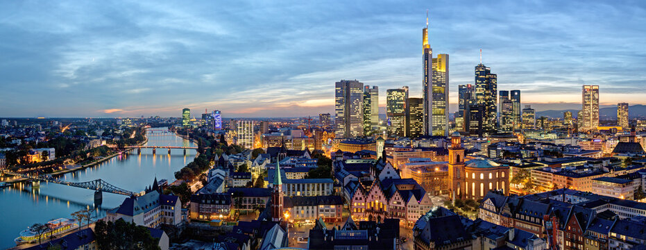 City skyline, Frankfurt-am-Main, Hessen, Germany, Europe
