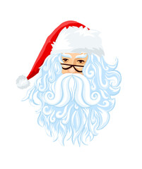 Santa Claus head. Vector illustration