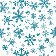 Snowflake's seamless background. Vector illustration