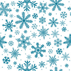 Snowflake's seamless background. Vector illustration