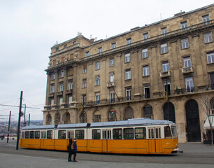 Naklejka na ściany i meble Budapest tram trolley car