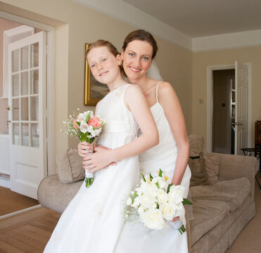 Bride and Flower Girl.