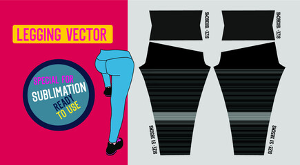 fitness leggings pants vector with mold and ready to use 