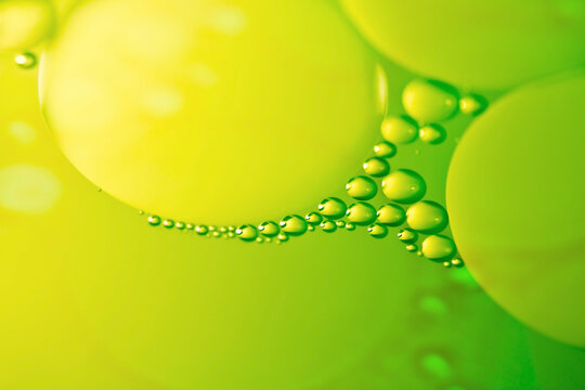 Colorful macro abstract of oil in water