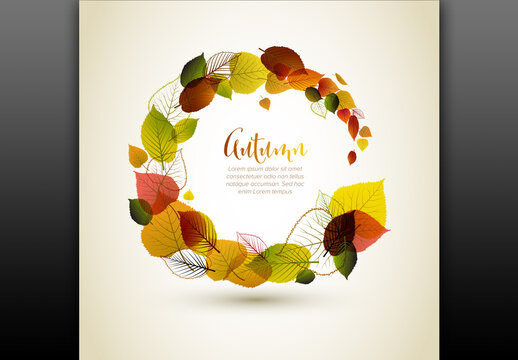 Autumn Leaves Background Digital Flyer Layout