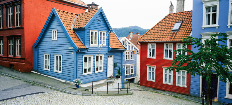 Wooden houses in central Bergen, Bergen, Western Fjords, Norway, Scandinavia, Europe