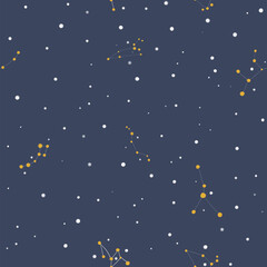 Fototapeta premium Seamless vector pattern with stars sky