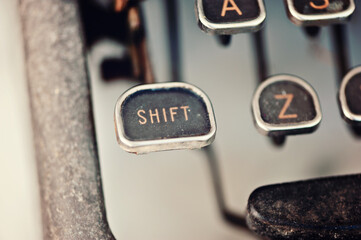 vintage typewriter shift key
