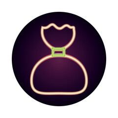 round fragrance bottle neon icon style