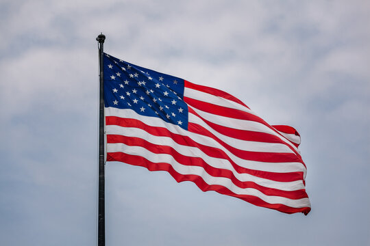 USA Flag Blowing in the Wind