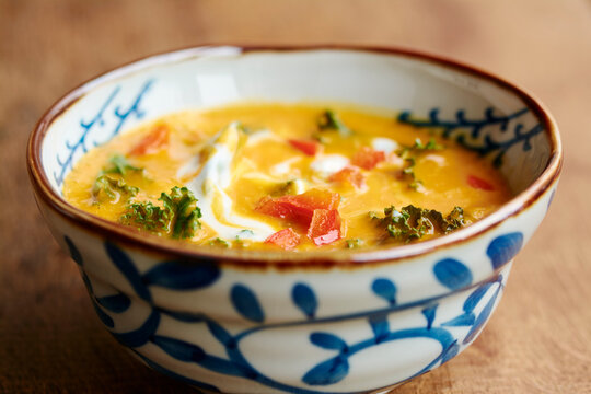 Thai Curried Hokkaido Soup with Kale