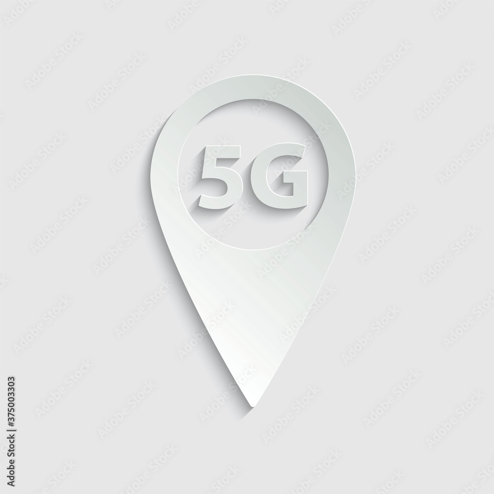 Poster paper 5g internet map pointer icon vector