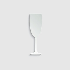 paper champagne icon. wine glass icon 