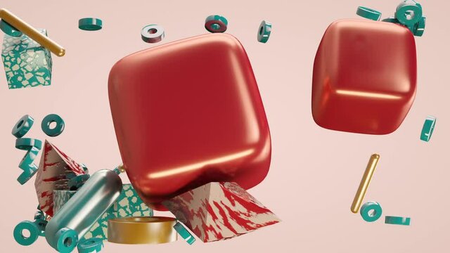 Abstract Vertical Stories. This stock motion graphics video of vertical clip of animated shapes on pink background for Instagram Stories.