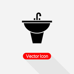 Washbasin Icon Vector Illustration Eps10