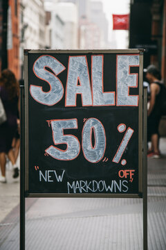 Store Chalkboard announcing Markdowns