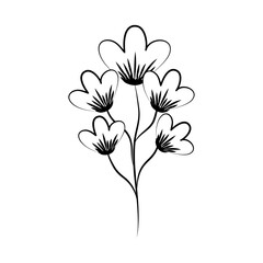 minimalist tattoo flower decoration line art herb and leaves