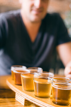 a man enjoying beer tasting