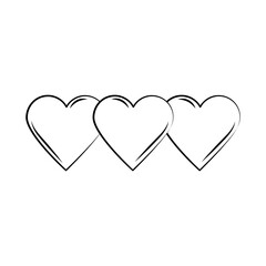 minimalist tattoo hearts love boho line art icon over white background