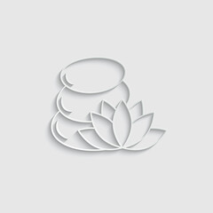 paper spa icon vector. spa pebbles stone icon lotus icon