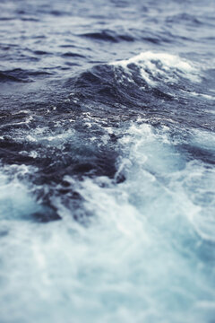 Close Up Of Wavey Blue Sea Water