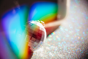 Disco ball with light reflections