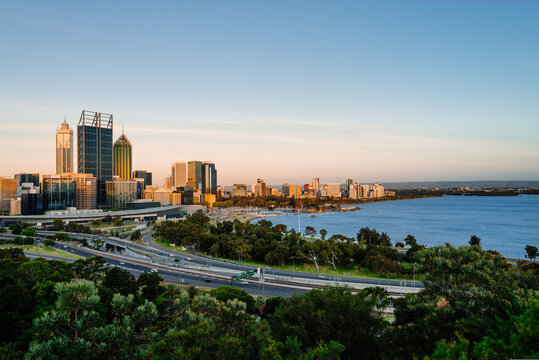 Perth city in the afternoon light