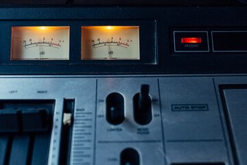 VU meters indicating sound level