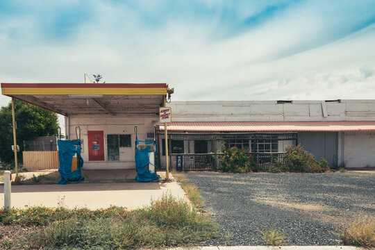 abandoned fuel station