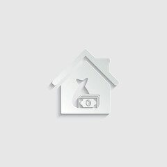 paper home money icon bank icon