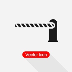 Automatic Car Barrier Icon, Parking Barrier Icon Vector Illustration Eps10