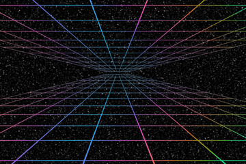 An abstract rainbow colored grid background image.