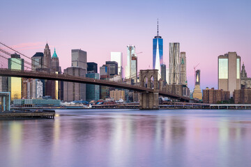 New York City skyline in winter