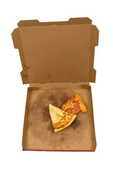 Delivered and Eaten Most Of Pizza Isolated