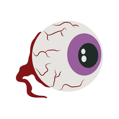 happy halloween, scary eye trick or treat celebration flat icon style