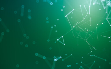 Abstract background. Molecules technology with polygonal shapes, connecting dots and lines....