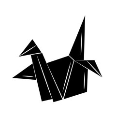 minimalist tattoo boho origami paper duck silhouette art icon over white background