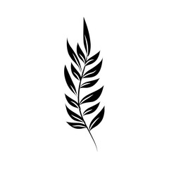 minimalist tattoo branch foliage silhouette art herb and leaves