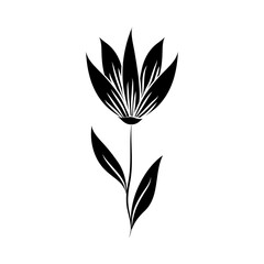minimalist tattoo flower herbal leaves plant silhouette art