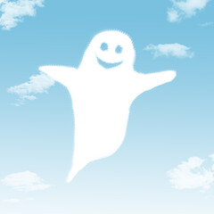 Ghost cloud shape , concept of Halloween
