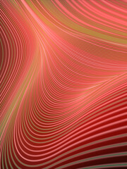 Wave band colored lines in line art style. 3d rendering digital illustration © Andrey_A