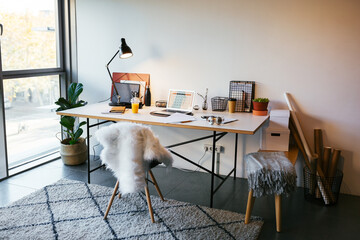 Interior of cozy home office