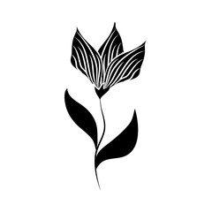 minimalist tattoo flower elegant flora silhouette art herb and leaves