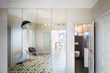 Modern vestibule in contemporary interior