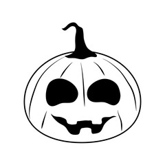 happy halloween, funny pumpkin trick or treat celebration line icon style