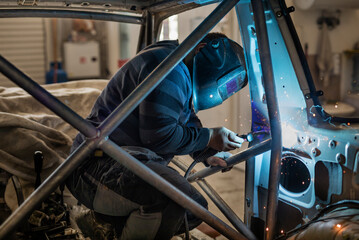 Mechanic in a car repair shop